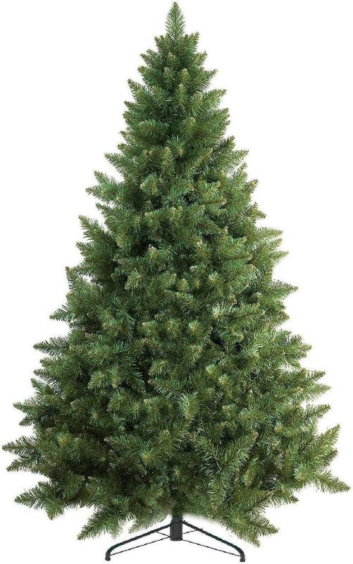 Photo 1 of 6 Ft Premium Christmas Tree with 1200 Tips for Fullness - Artificial Canadian Fir Full Bodied Christmas Tree with Metal Stand, Lightweight and Easy to Assemble