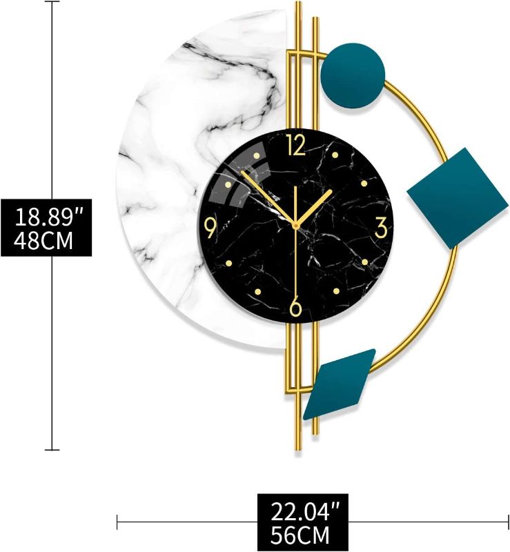 Photo 1 of YIJIDECOR Large Wall Clocks for Living Room Decor Modern Silent Wall Clocks Battery Operated Non-Ticking for Bedroom Office Kitchen Home Metal Glass Decoration Wall Watch Clock Quartz for Indoor House