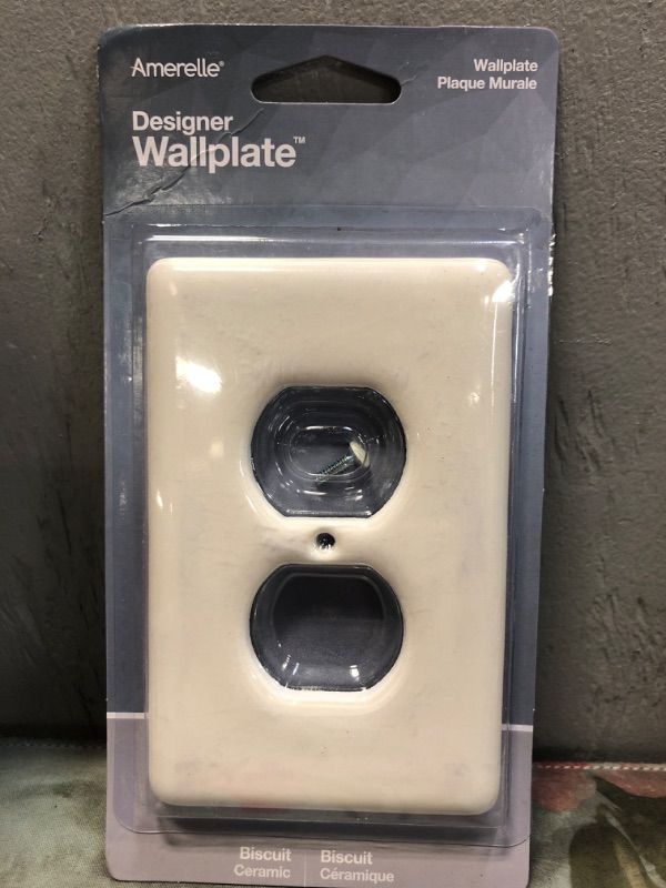 Photo 2 of Amerelle 3000DBT Metro Wallplate, 1 Duplex, Ceramic, Biscuit, 1-Pack