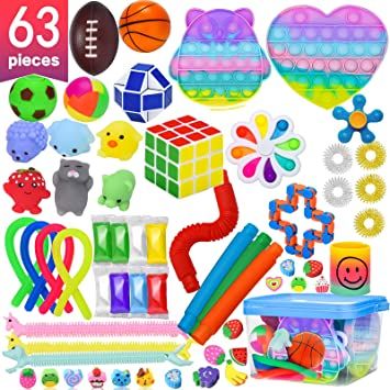Photo 1 of Fidget Toy Packs, Sensory Fidget Toys Set for Autism Kids and Adults Stress Relieve Pop Stress Ball It Gift Party Favor Easter Filler Gift Class Prize Stocking Stuffers for Boys and Girls