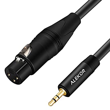 Photo 1 of ALEKOR Unbalanced XLR Female to 3.5mm Cable - XLR to Aux 1/8 Mono Mini Jack Microphone Cable - 3 Foot