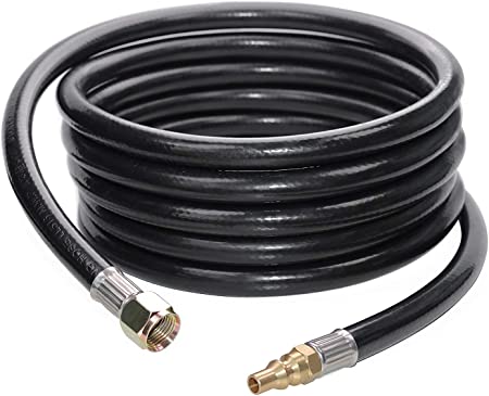 Photo 1 of DOZYANT 12 FT RV Propane Quick Connect Hose for RV to Grill, BBQ Quick Release LP Gas Line for Camp Chef Stove, Pit Boss Burner - 3/8 Female Flare Fitting x 1/4 Full Flow Male Plug