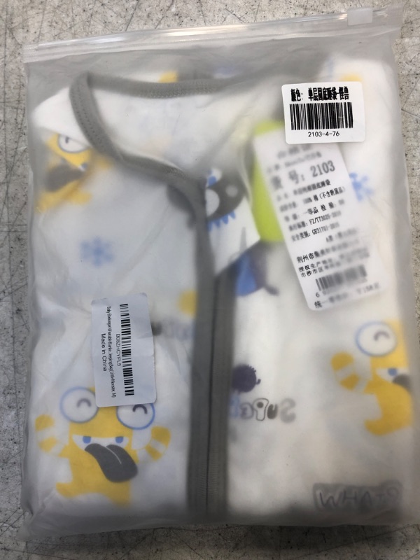Photo 2 of Baby Beekeeper Wearable Blanket, 100% Organic Cotton, Swaddle Transition Sleeping Bag (Little Monster, Medium)