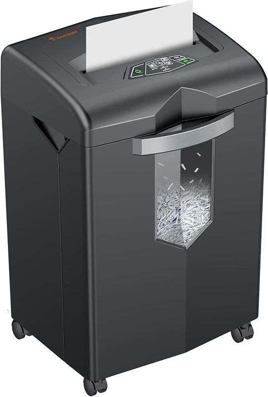 Photo 1 of Bonsaii Heavy Duty Paper Shredder, 24-Sheet 60-Minute Commercial Office Shredder with 7 Gallons Pullout Basket, High Security Credit Cards/Staples/Clips Mail Shredder, 4 Casters(C144-D)
