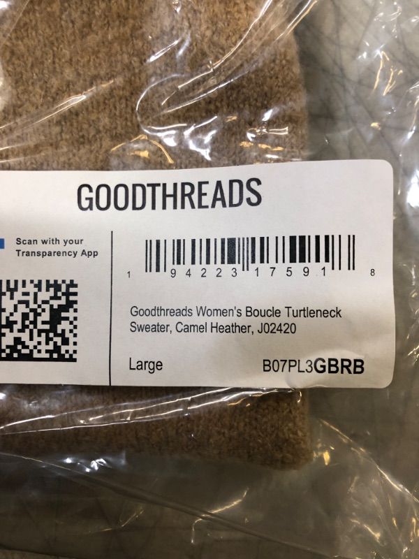 Photo 1 of Goodthreads Women's Boucle Turtleneck Sweater L