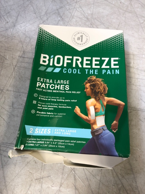 Photo 2 of Biofreeze Pain Relief Patch XL Pack , 2 XL & 2 LONG 