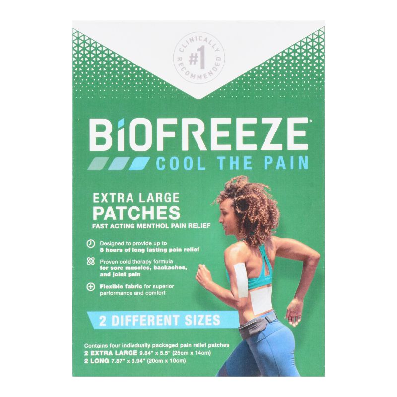 Photo 1 of Biofreeze Pain Relief Patch XL Pack , 2 XL & 2 LONG 