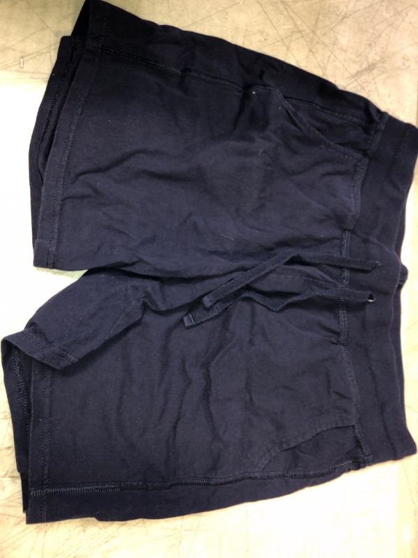 Photo 1 of HANES WOMENS LOUNGE SHORTS IN NAVY BLUE SIZE MEDIUM 