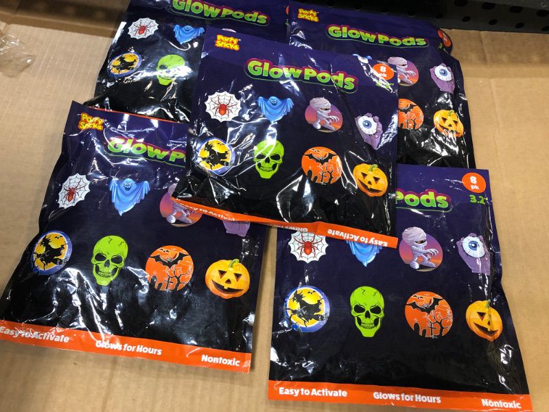 Photo 1 of 5 pack ---PartySticks Glow Pods Stickers for Kids - Glow in the Dark Puffy Stickers Pack, Party Supplies, and Party Favors with 8 Glowing Monster Stickers and Adhesive Pads
