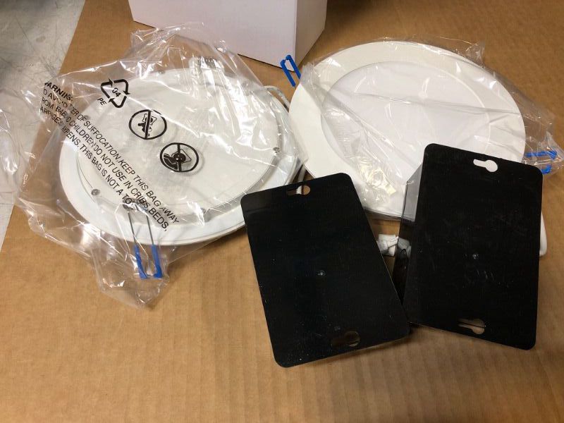 Photo 1 of 2 pcs Sunco Lighting 6 Inch Ultra Thin LED Recessed Ceiling Lights, Smooth Trim, 3000K Warm White, Dimmable, 14W=100W, 850 LM, Wafer Thin, Canless with Junction Box - Energy Star 2 Pcs  3000K Warm White  