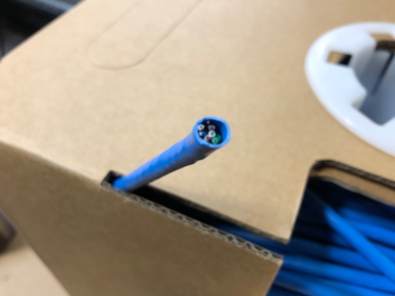 Photo 3 of CAT6 Plenum (CMP) Cable 1000FT | Network Analyzer Test Passed | 23AWG 4Pair, Solid 550MHz Network Cable 10Gigabit UTP, Available in Blue, White, Green, Gray, Black, Red & Yellow Color (Blue)