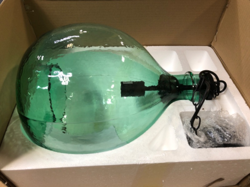 Photo 6 of 1 pc CASAMOTION Large Pendant Lighting Recycled Green Glass  Green 13 ‘’Diam---bulb not included 