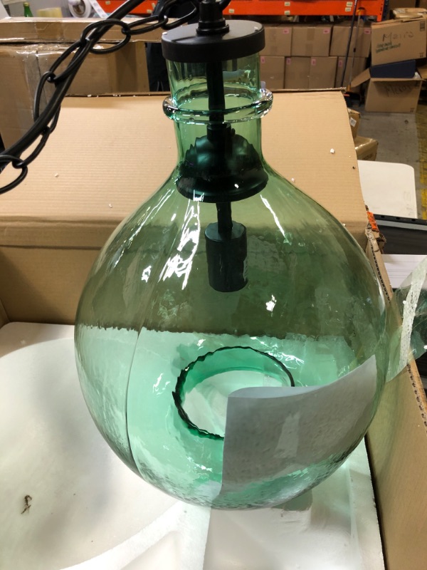 Photo 5 of 1 pc CASAMOTION Large Pendant Lighting Recycled Green Glass  Green 13 ‘’Diam---bulb not included 