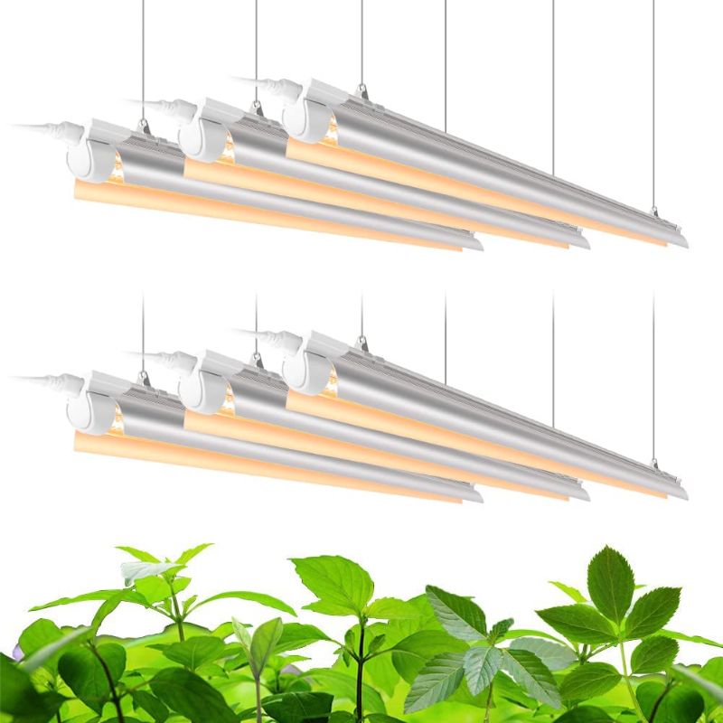 Photo 1 of Barrina Plant Grow Light, 252W(6 x 42W, 1400W Equivalent), Full Spectrum, LED Grow Light Strips, T8 Integrated Growing Lamp Fixture, Grow Shop Light, with ON/Off Switch, 6-Pack
