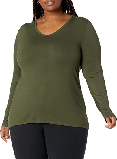 Photo 1 of Daily Ritual Women's Jersey Long-Sleeve V-Neck T-Shirt, 
Size: XL