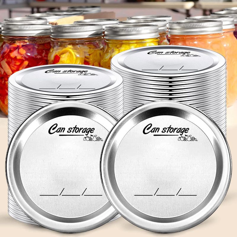 Photo 1 of 150 Count,[Wide Mouth] Canning Lids for Ball, Kerr Jars - Split-Type Lids Leak Proof with Silicone Seals Rings Mason Jar Lids for Canning - 100% Fit & Airtight for Wide Mouth Jars?Silver
