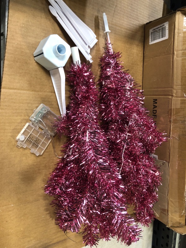 Photo 2 of 4ft  Artificial Christmas Tree, Pink m----batteries operated 
