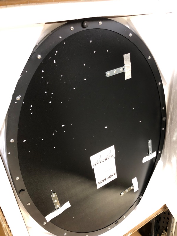 Photo 4 of ANDY STAR Black Oval Mirrors for Bathroom, 24x32'' Matte Black Metal Framed ---mirror only