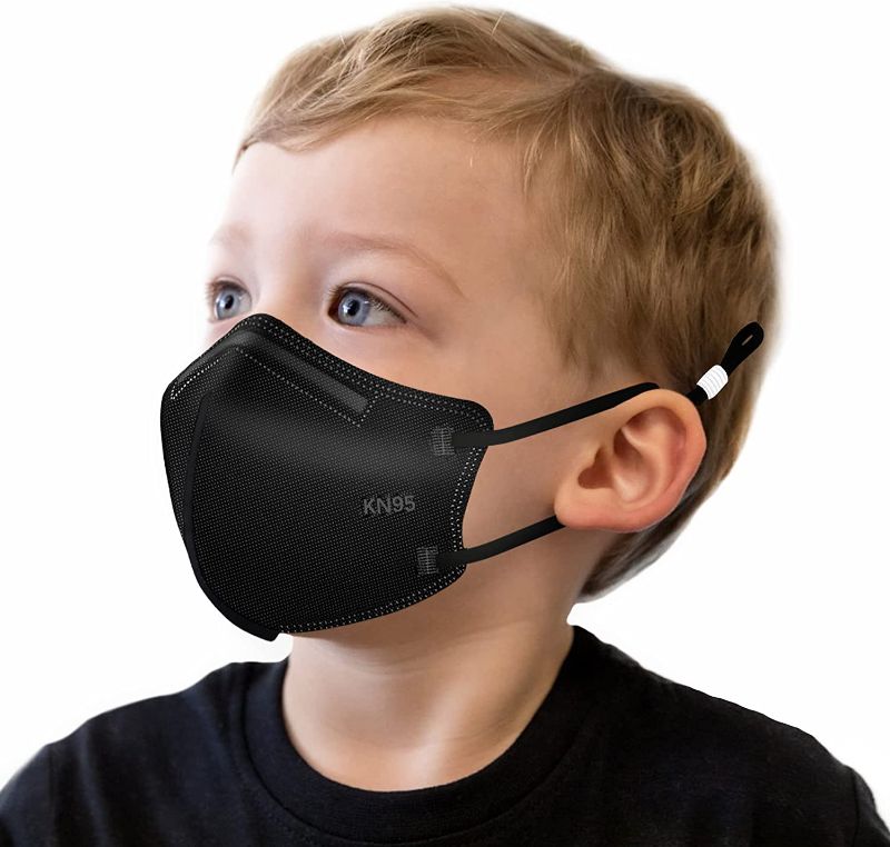 Photo 1 of 4 pack Kids KN95 Masks 25 Pack, 5-Ply Disposable Face Masks for Children Filter Efficiency?95% with Adjustable Ear Loop Black
