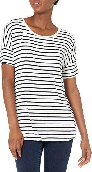 Photo 1 of Daily Ritual Women's Jersey Relaxed-Fit Short-Sleeve Drop-Shoulder Scoopneck Tunic L
