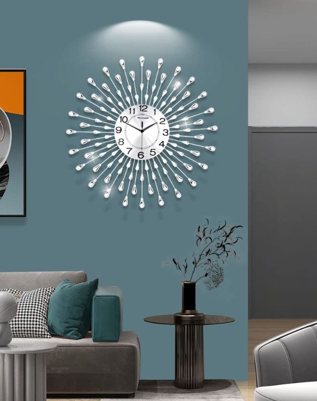 Photo 1 of  Large Wall Clock for Living Room Decor Modern Silent Kitchen Big Wall Clock for Bedroom Decorative Office Non Ticking Battery Operated Wall Watch 24 Inch