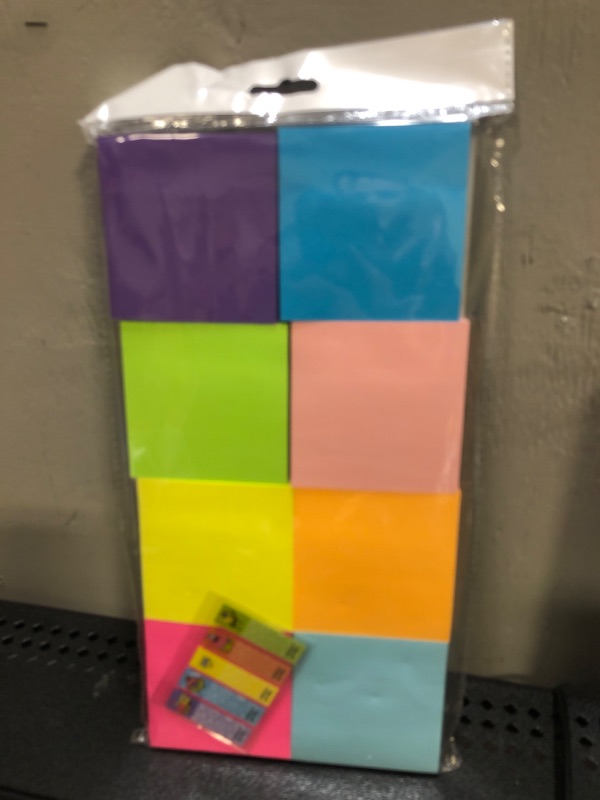 Photo 2 of (8 Pack) Sticky Notes 3 x 3 in , 8 Colors Post Self Sticky Notes Pad Its , Bright Post Stickies Colorful Sticky Notes for Office, Home, School, Meeting, 84 Sheets/pad
