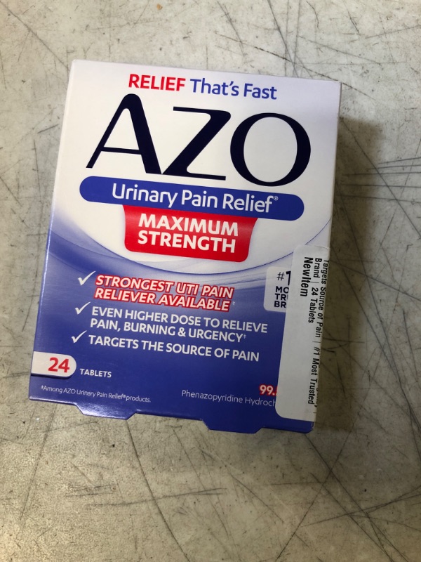 Photo 2 of AZO Urinary Pain Relief Maximum Strength | Fast relief of UTI Pain, Burning & Urgency | Targets Source of Pain | #1 Most Trusted Brand | 24 Tablets AZO Max Strength 24CT
EXP 10/23
