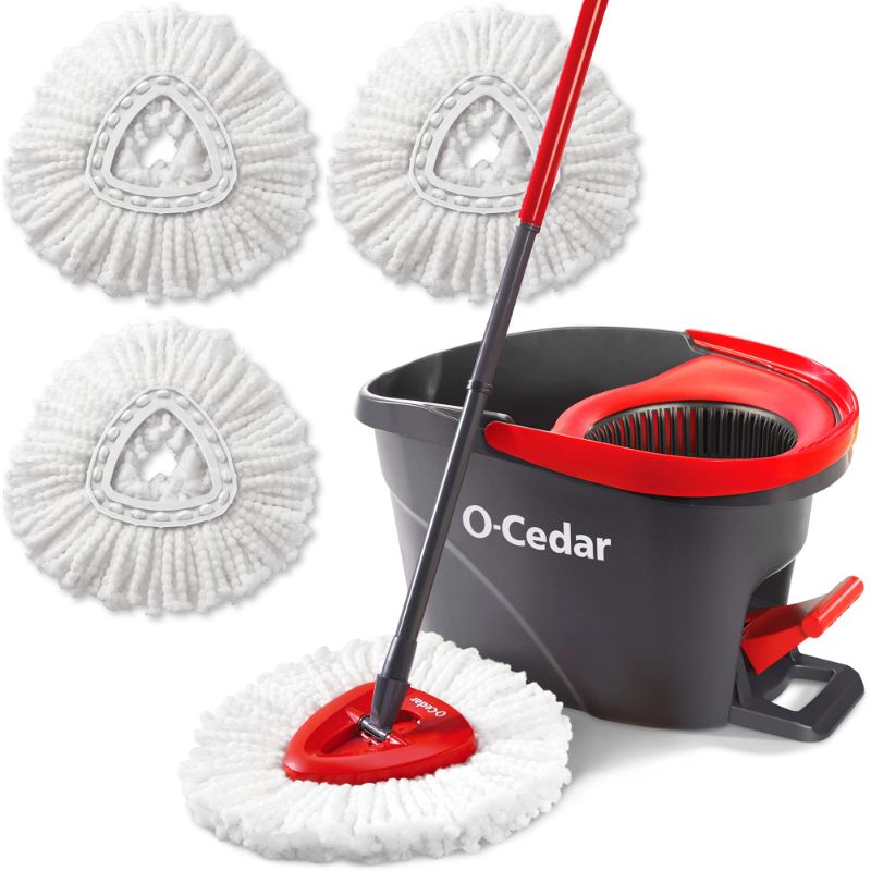 Photo 1 of ***SEE NOTES***O-CEDAR EASYWRING MICROFIBER SPIN MOP & BUCKET FLOOR CLEANING SYSTEM WITH 3 EXTRA REFILLS
