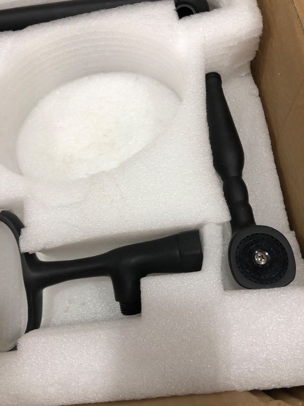 Photo 3 of ***SEE NOTES***Stand Alone Tub Filler with Floor Mount - Freestanding 39.37 in Tub Matt Black Faucet - Easy Installation
