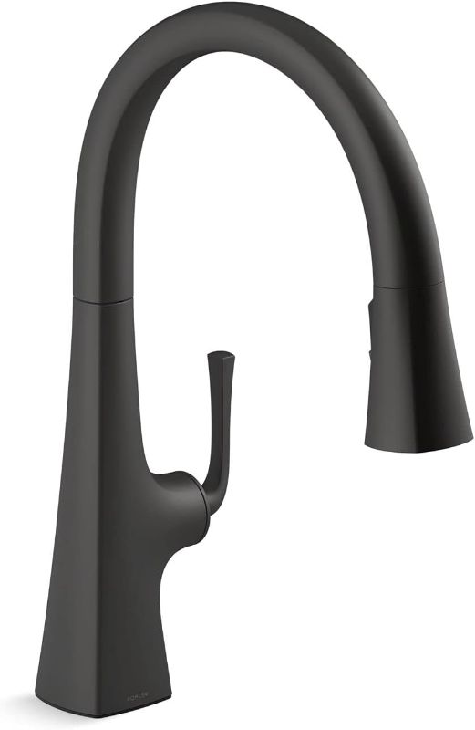 Photo 1 of ***Parts Only***Kohler Graze Pull Down Kitchen Faucet, Kitchen Sink Faucet with Pull Down Sprayer, Matte Black, K-22062-BL
