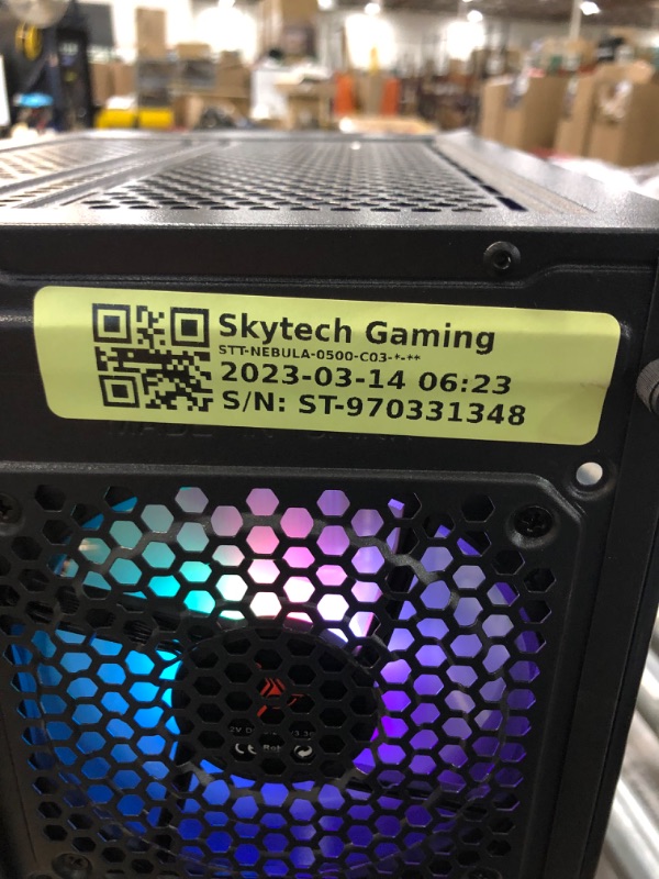 Photo 6 of **PARTS ONLY NON REFUNDABLE ** PC DOESNT CONNECT**
Skytech Gaming Nebula Gaming PC Desktop – Intel Core i5 12400F 2.5 GHz, RTX 3050, 1TB NVME SSD, 16G DDR4 3200, 600W Gold PSU, AC Wi-Fi, Windows 10 Home 64-bit
