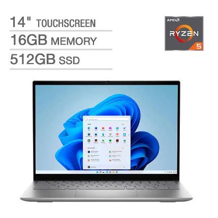 Photo 1 of Dell Inspiron 14" Touchscreen Laptop - AMD Ryzen 5 5625U - FHD+ (1920 x 1200) - Windows 11
