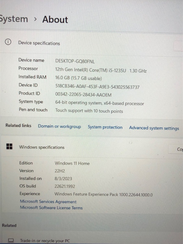 Photo 5 of (USED) Dell Inspiron 15.6" Touchscreen Laptop - 12th Gen Intel Core i5-1235U - 1080p - Windows 11, Black
