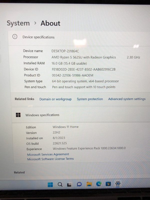 Photo 4 of Dell Inspiron 14" Touchscreen Laptop - AMD Ryzen 5 5625U - FHD+ (1920 x 1200) - Windows 11

