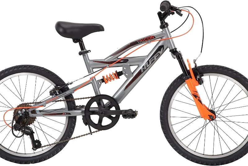 Photo 1 of Huffy Valcon 20" Mountain Bike for Boys - 6 Speed - Dual Suspension - Silver & Orange
