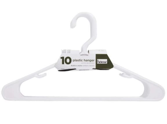 Photo 1 of BUNDLE OF 2-Tamor Plastics Corp. 6808/10WH.14 Cheerful Tubular Plastic Clothes Hanger (Pack of 10)