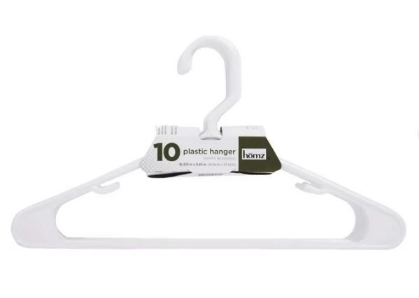 Photo 1 of BUNDLE OF 2 PACKS-Tamor Plastics Corp. 6808/10WH.14 Cheerful Tubular Plastic Clothes Hanger (Pack of 10)