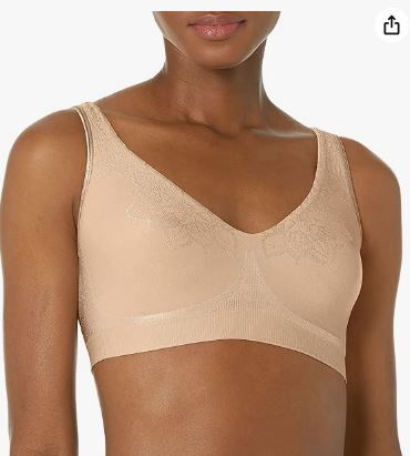 Photo 1 of Bali Women's Comfort Revolution Wireless Bra, Full-Coverage Wirefree T-Shirt Bra, DF3484 LARGE
