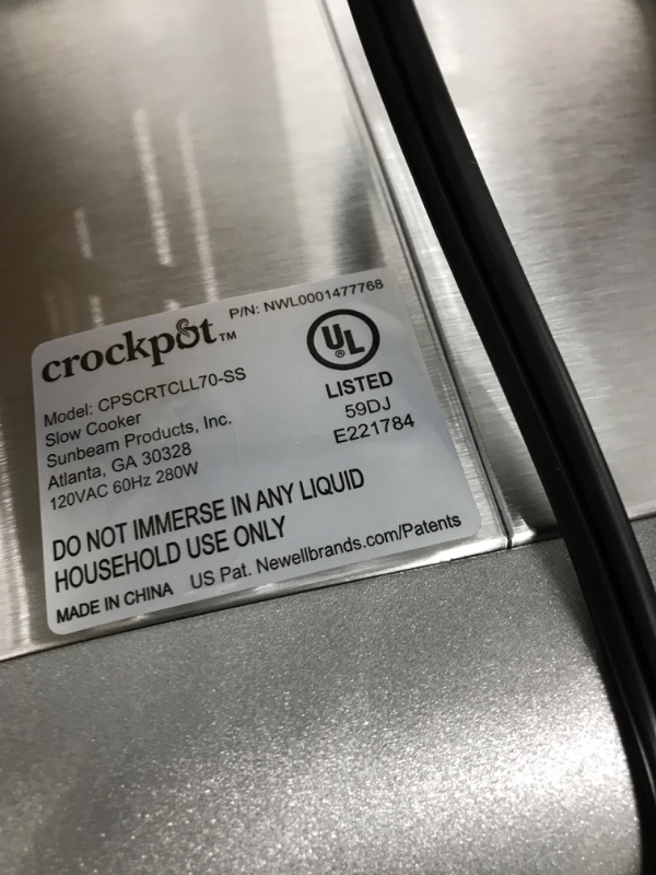 Photo 2 of **DAMAGED-SEE COMMENTS** Crockpot™ 7-Quart Cook & Carry™ Slow Cooker with Sous Vide,Programmable, Stainless Steel