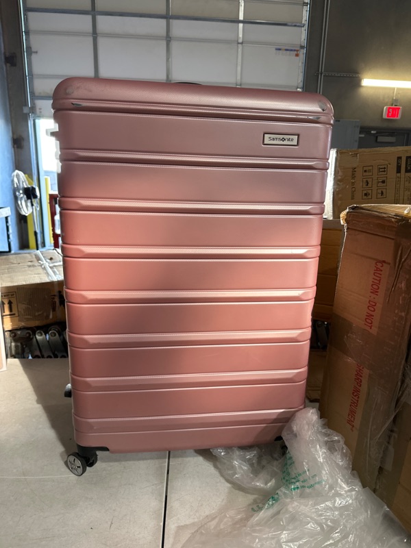 Photo 6 of **READ NOTES BELOW*Samsonite Omni 2 Hardside Expandable Luggage with Spinner Wheels, Checked-Large 28-Inch, Rose Gold Checked-Large 28-Inch Rose Gold