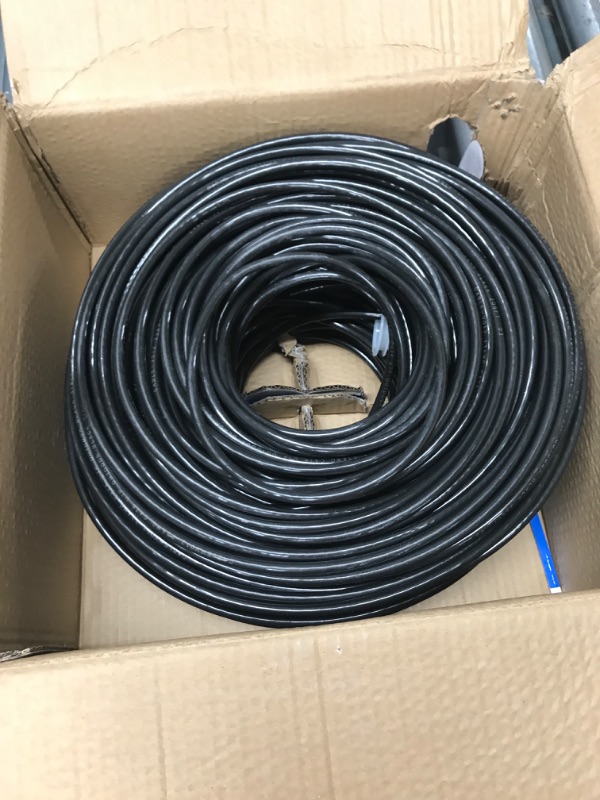 Photo 2 of VIVO Black 500ft Bulk Cat6, CCA Ethernet Cable, 23 AWG, UTP Pull Box, Cat-6 Wire, Waterproof, Outdoor, Direct Burial CABLE-V012 500 ft