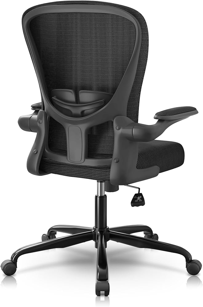 Photo 1 of FFIJJ Office Chair,Ergonomic Office Chair,Breathable Mesh Desk Chair, Lumbar Support Computer Chair with Flip-up Armrests, Executive Rolling Swivel Task Chair,Home Office Desk Chair (Black)