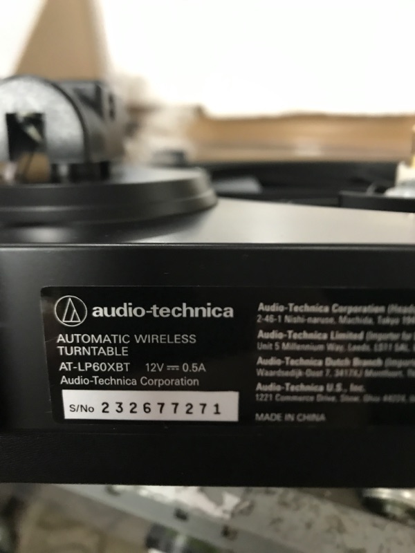 Photo 5 of Audio-Technica AT-LP60XBT-BK Fully Automatic Bluetooth Belt-Drive Stereo Turntable, Black, Hi-Fi, 2 Speed, Dust Cover, Anti-Resonance, Die-cast Aluminum Platter Black Wireless Turntable