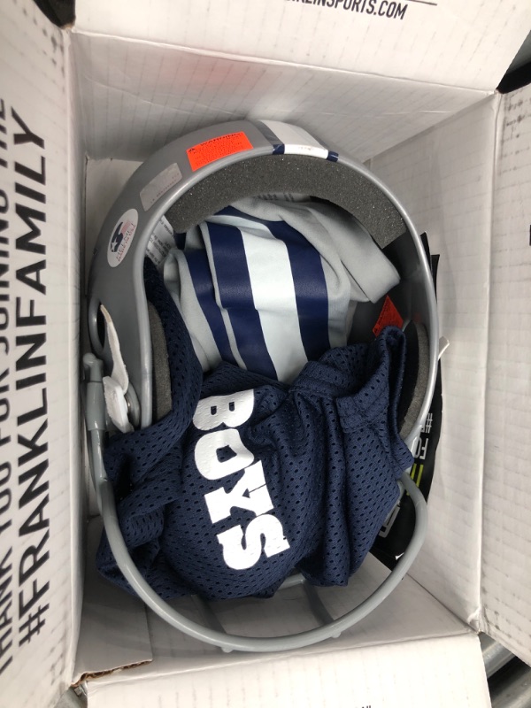 Photo 2 of Dallas Cowboys NFL Youth Deluxe Helmet and Uniform Set (Small)