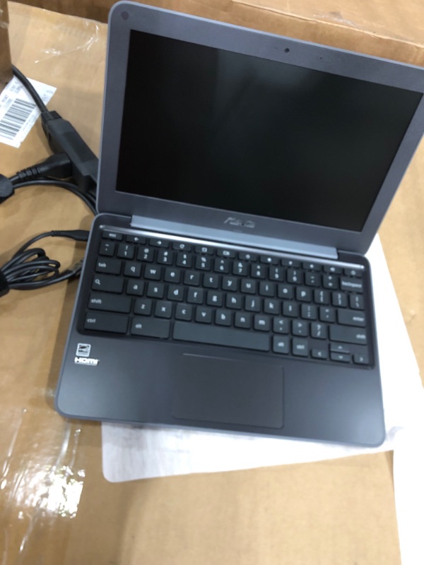 Photo 7 of FACTORY SEAL OPENED FOR INSPECTION**ASUS Chromebook C203XA Rugged & Spill Resistant Laptop, 11.6" HD, 180 Degree, MediaTek Quad-Core Processor, 4GB RAM, 32GB eMMC, MIL-STD 810G Durability, Dark Grey, Education, Chrome OS, C203XA-YS02-GR
