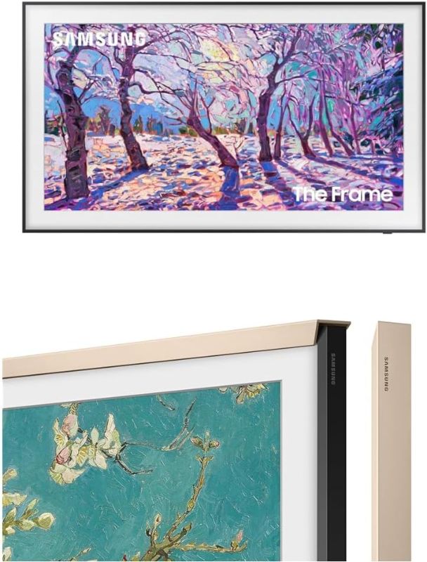 Photo 1 of SAMSUNG 43-Inch Class QLED 4K The Frame LS03B Series, Quantum HDR, Art Mode, (QN43LS03BAFXZA, Latest Model) 43-Inch Sand Gold Metal Customizable Bezel
