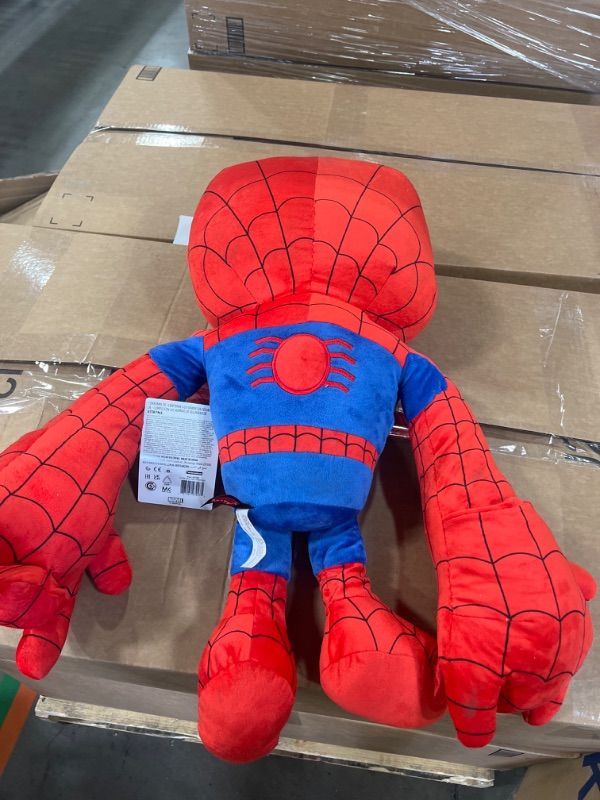 Photo 3 of Marvel Ginormous Plush Spider-Man Character, 28-inch Super Hero Soft Doll with Role-Play Hands, Collectible Gift for Kids Ages 3 Years Old & up