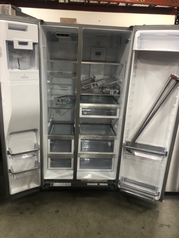 Photo 3 of KitchenAid 24.8-cu ft Side-by-Side Refrigerator with Ice Maker (Stainless Steel with Printshield Finish) ENERGY STAR
