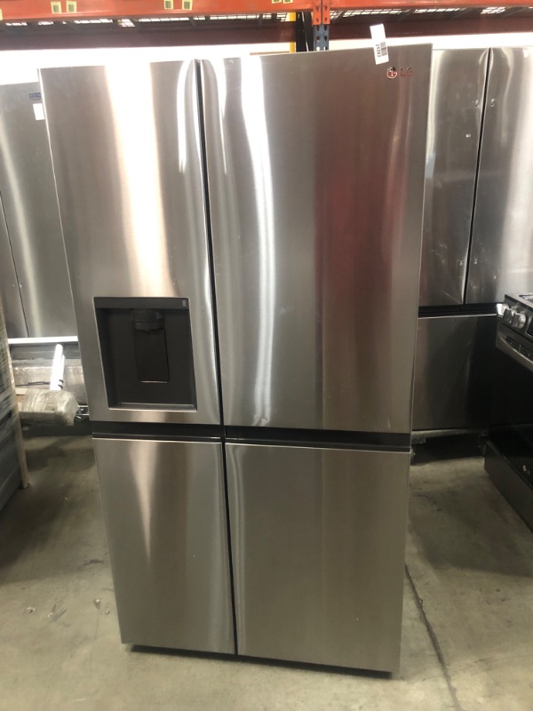 Photo 12 of DENTED DOOR/SIDES LG 27.6-cu ft Side-by-Side Refrigerator with Ice Maker (Printproof Stainless Steel)
