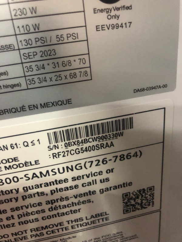 Photo 2 of LIKE NEW DENTED DOOR Samsung Mega Capacity 25.5-cu ft Counter-depth Smart French Door Refrigerator with Dual Ice Maker (Fingerprint Resistant Stainless Steel) ENERGY STAR
